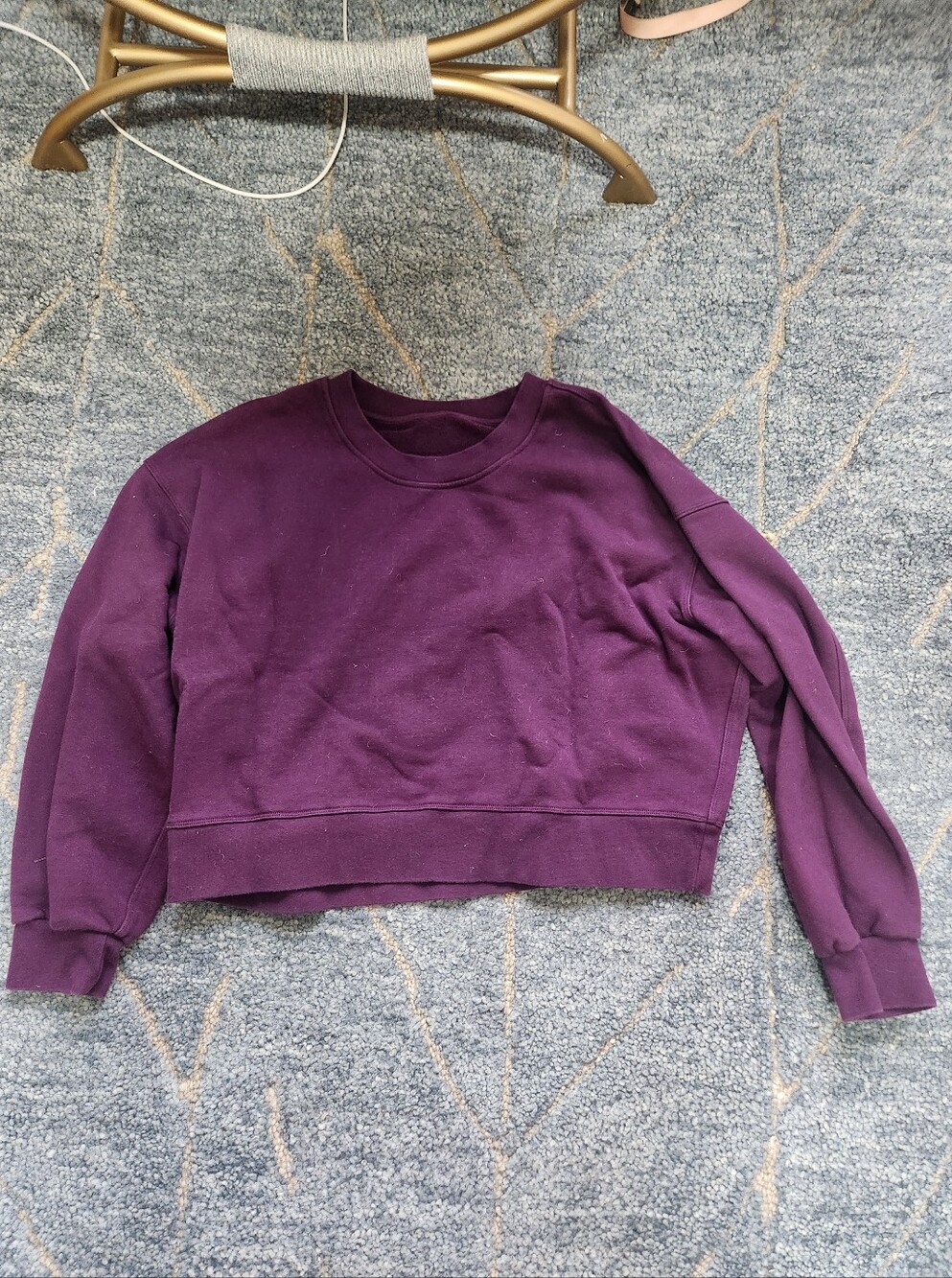 Lululemon French terry cotton perfectly oversized cropped crew 10 violet purple